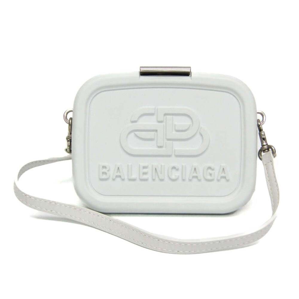 Balenciaga Lunchbox Mini Case 638324 Women's Plastic,Leather Shoulder Bag White - Picture 1 of 16